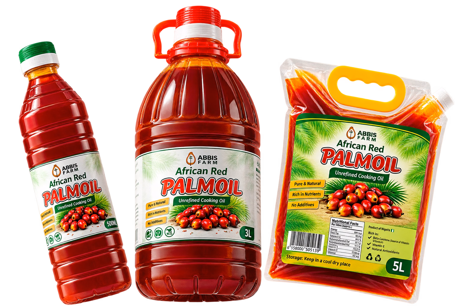 Freshly harvested red palm fruit